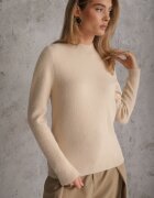 j&x Cu guler înalt cu lână decorat cu manșete striate în stil casual Katlina Bej
