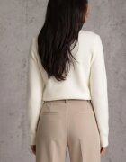 j&x Cu guler înalt cu lână decorat cu manșete striate în stil casual Katlina Bej deschis