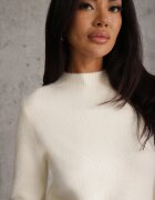 j&x Cu guler înalt cu lână decorat cu manșete striate în stil casual Katlina Bej deschis