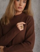 j&x Cu guler înalt cu lână decorat cu manșete striate în stil casual Katlina Maro