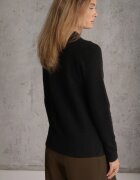 j&x Cu guler înalt cu lână decorat cu manșete striate în stil casual Katlina Negru
