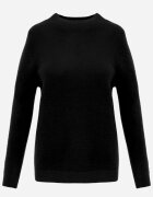 j&x Cu guler înalt cu lână decorat cu manșete striate în stil casual Katlina Negru