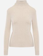 j&x Cu guler înalt minimalist din vâscoză Fisanera Bej deschis