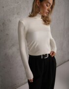 j&x Cu guler înalt minimalist din vâscoză Fisanera Bej deschis