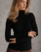 j&x Cu guler înalt minimalist din vâscoză Fisanera Negru
