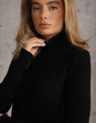 j&x Cu guler înalt minimalist din vâscoză Fisanera Negru