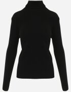 j&x Cu guler înalt minimalist din vâscoză Fisanera Negru
