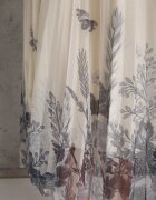 j&x Fustă evazată cu pliuri fine și broderie florală Zephali Bej deschis