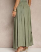 j&x Fustă Verde cu Croială Cloș din Viscoză Lunafina
