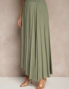 j&x Fustă Verde cu Croială Cloș din Viscoză Lunafina