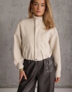 j&x Jachetă bomber de tranziție cu guler tip tunică cu lână și bumbac Bioneza Bej