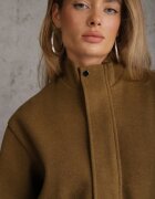 j&x Jachetă bomber de tranziție cu guler tip tunică cu lână și bumbac Bioneza Verde