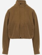 j&x Jachetă bomber de tranziție cu guler tip tunică cu lână și bumbac Bioneza Verde