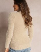 j&x Maletă Bej din tricot cu păr lung și adaos de lână Gerdonna
