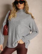 j&x Maletă Gri deschis cu croială Oversize cu decorațiune elegantă din zirconiu la decolteu Melirra