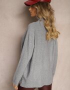 j&x Maletă Gri deschis cu croială Oversize cu decorațiune elegantă din zirconiu la decolteu Melirra