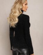 j&x Maletă Neagră din tricot cu păr lung și adaos de lână Gerdonna