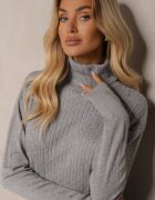 j&x Maletă Reiată Gri din Bumbac cu Croială Clasică Inoriaea