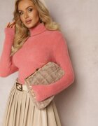 j&x Maletă Roz Cambrată cu Lână și Riburi Pacieche