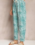 j&x Pantaloni Albastri cu bandă elastică în talie și model mozaic Tleana