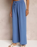 j&x Pantaloni Albaștri cu elastic în talie și cu picioare largi Seira