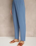j&x Pantaloni Albastri din bumbac cu croială largă Talie înaltă Fanelithia