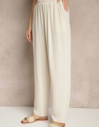 j&x Pantaloni bej deschis din bumbac largi talie înaltă Fanelithia