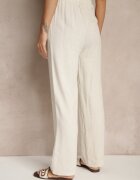 j&x Pantaloni Bej din In și Viscoză cu Croială Clasică Nevianae