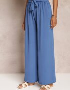 j&x Pantaloni bleumarin cu picioare largi și cu o curea cusută în talie Atita