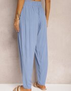 j&x Pantaloni din vâscoză cu elastic în talie și cu picior conic Albastre Sumipaku