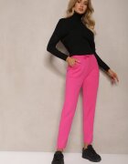 j&x Pantaloni Fucsia din bumbac Talie înaltă Decorați cu șnur Venaline