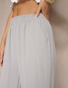 j&x Pantaloni Gri din bumbac Croială Largă High Waist Fanelithia