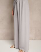 j&x Pantaloni Gri din Bumbac cu Croi Larg cu Legătură Rosanelisa