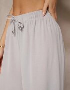 j&x Pantaloni Gri din Bumbac cu Croi Larg cu Legătură Rosanelisa
