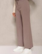 j&x Pantaloni gri închis cu croi larg Talie înaltă cu Circonii și elastic la talie Loreitha