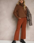 j&x Pantaloni Largi Maro Tricotați cu elastic în talie și buzunare Emithlera