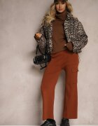 j&x Pantaloni Largi Maro Tricotați cu elastic în talie și buzunare Emithlera