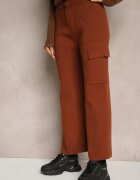j&x Pantaloni Largi Maro Tricotați cu elastic în talie și buzunare Emithlera
