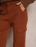 j&x Pantaloni Largi Maro Tricotați cu elastic în talie și buzunare Emithlera