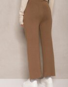 j&x Pantaloni Maro deschis cu croială largă Talie înaltă cu strasuri și elastic în talie Loreitha