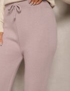 j&x Pantaloni Mov deschis cu croială largă talie înaltă cu Zirconii și elastic în talie Loreitha