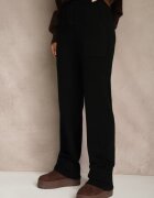 j&x Pantaloni Negri din Lână cu Șnur și Buzunare Decorative Moneressa