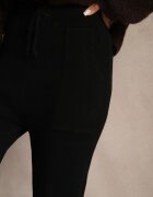 j&x Pantaloni Negri din Lână cu Șnur și Buzunare Decorative Moneressa