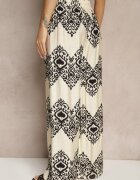j&x Pantaloni Negri din Viscoză cu Croială Largă High Waist cu Model Boho Neolissea