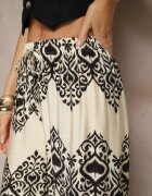 j&x Pantaloni Negri din Viscoză cu Croială Largă High Waist cu Model Boho Neolissea