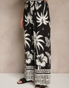 j&x Pantaloni negri largi cu elastic în talie stil Boho Evirami
