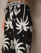 j&x Pantaloni negri largi cu elastic în talie stil Boho Evirami