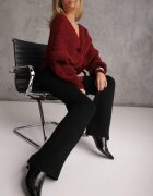 j&x Pantaloni negri tricotati Wide Leg călduroși Miosea