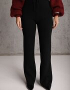 j&x Pantaloni negri tricotati Wide Leg călduroși Miosea