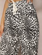 j&x Pantaloni Negru-Alb cu bandă elastică în talie și model mozaic Tleana